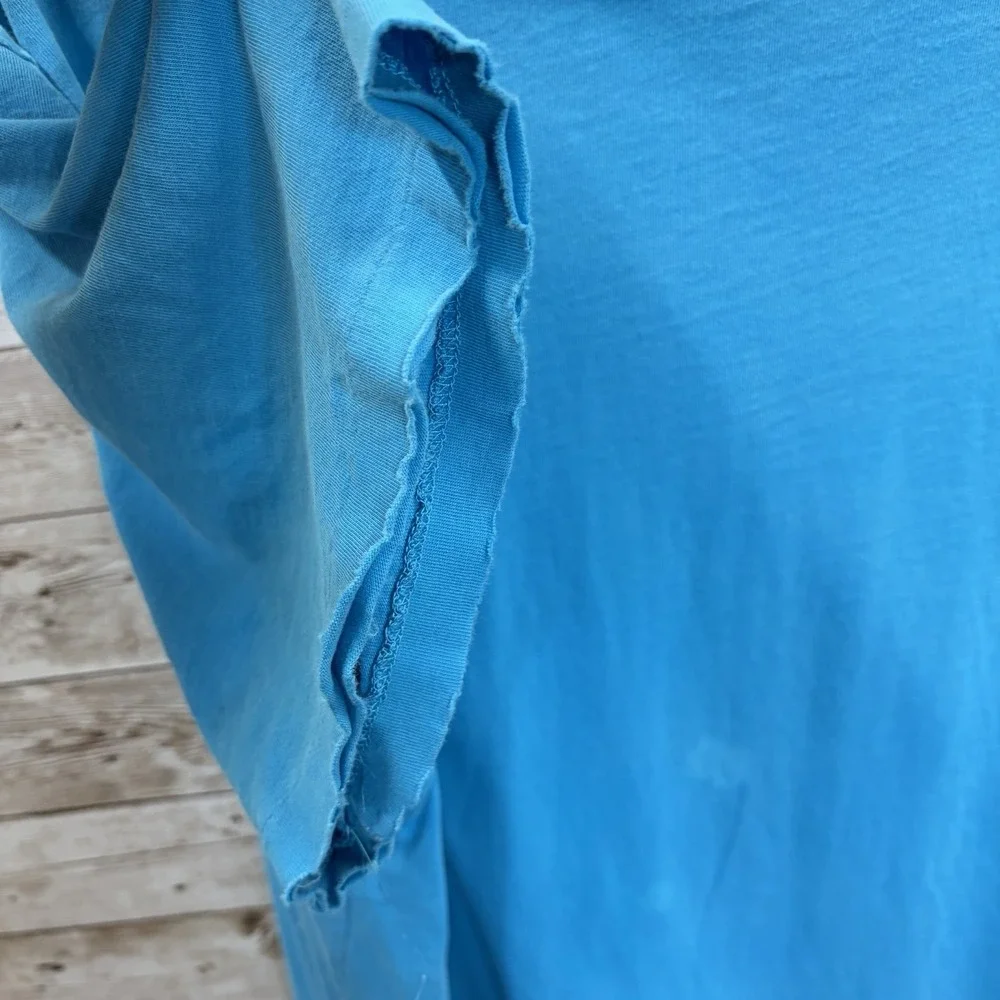 Vintage Polo Ralph Lauren Mens XL T-Shirt DISTRESSED Blue Grunge Y2K 100% Cotton